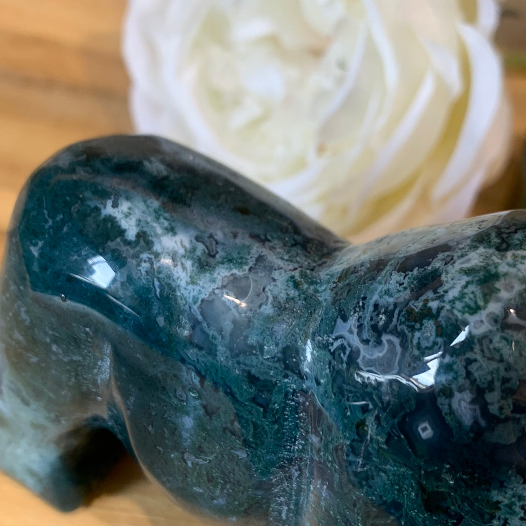 MOSS AGATE RHINOCEROS