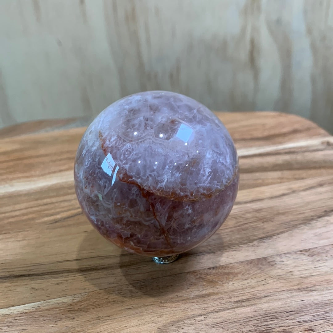 AMETHYST WITH MEXICAN AGATE SPHERE