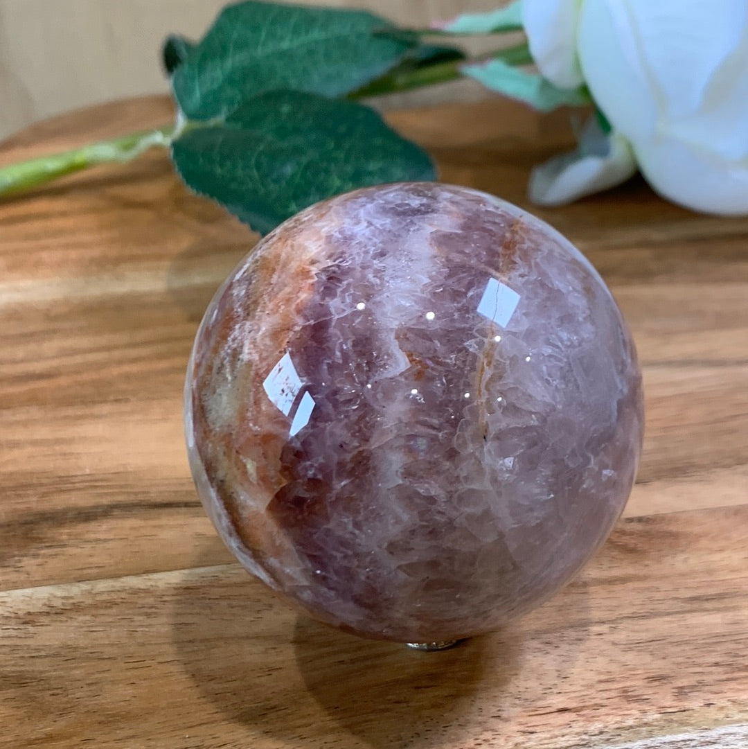 AMETHYST WITH MEXICAN AGATE SPHERE