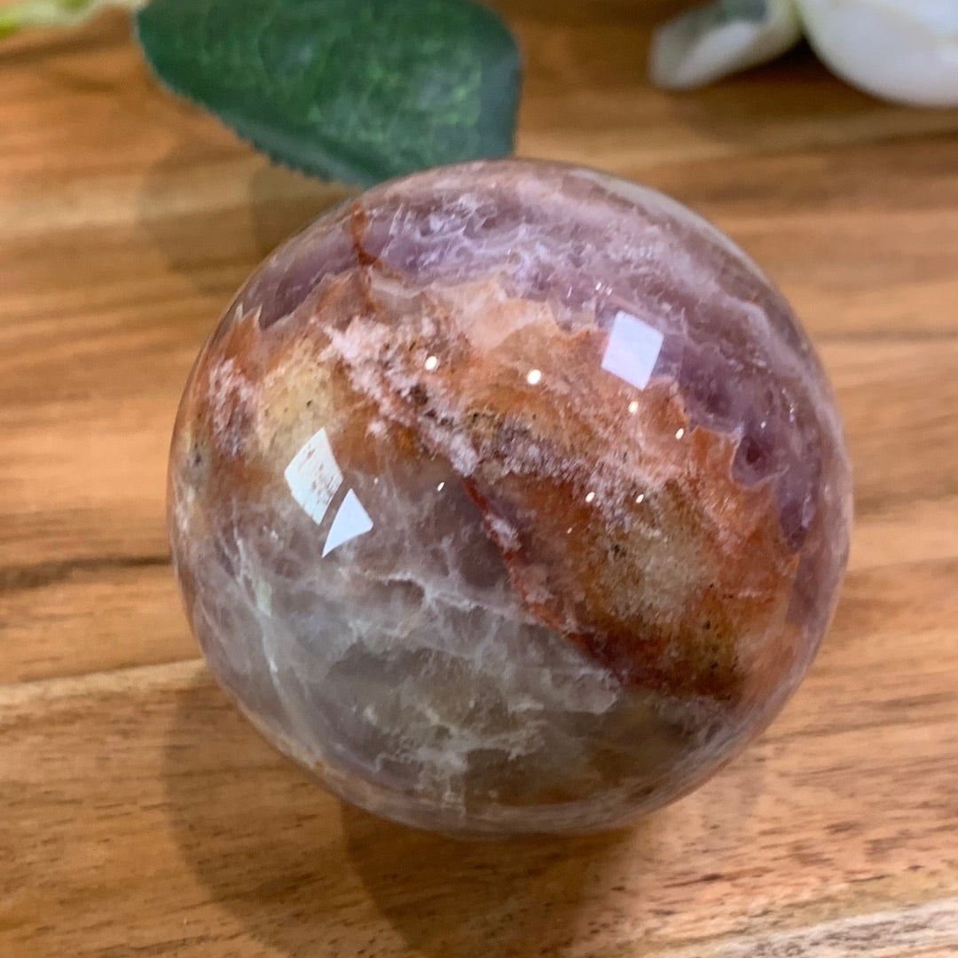 AMETHYST WITH MEXICAN AGATE SPHERE