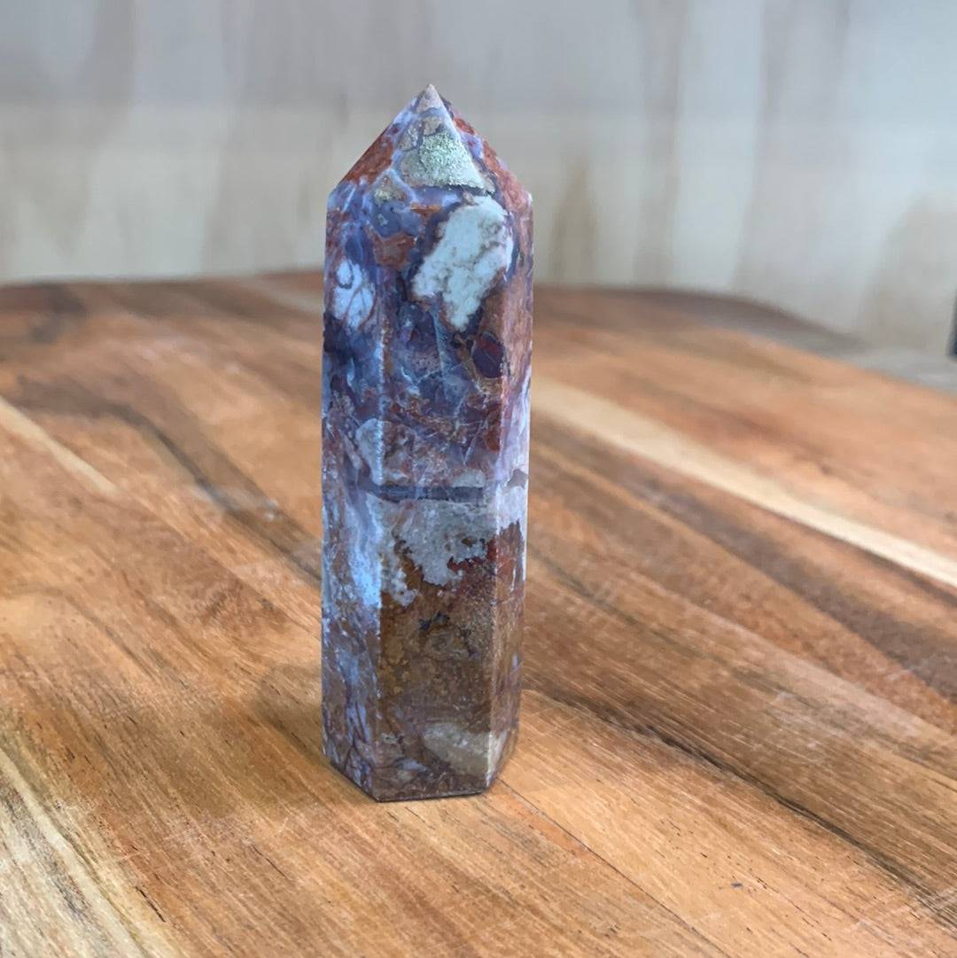 OCEAN JASPER POINTS WITH A TOUCH OF FLOWER AGATE