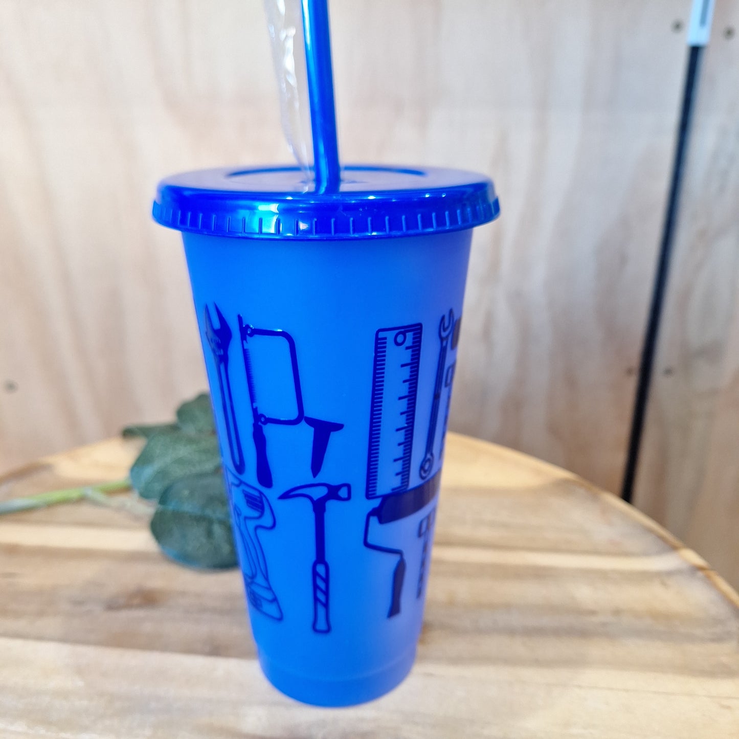 COLOUR CHANGING REUSABLE BPA FREE L CUP (24oz) WITH LID AND STRAW + SUBLIMATION WRAP