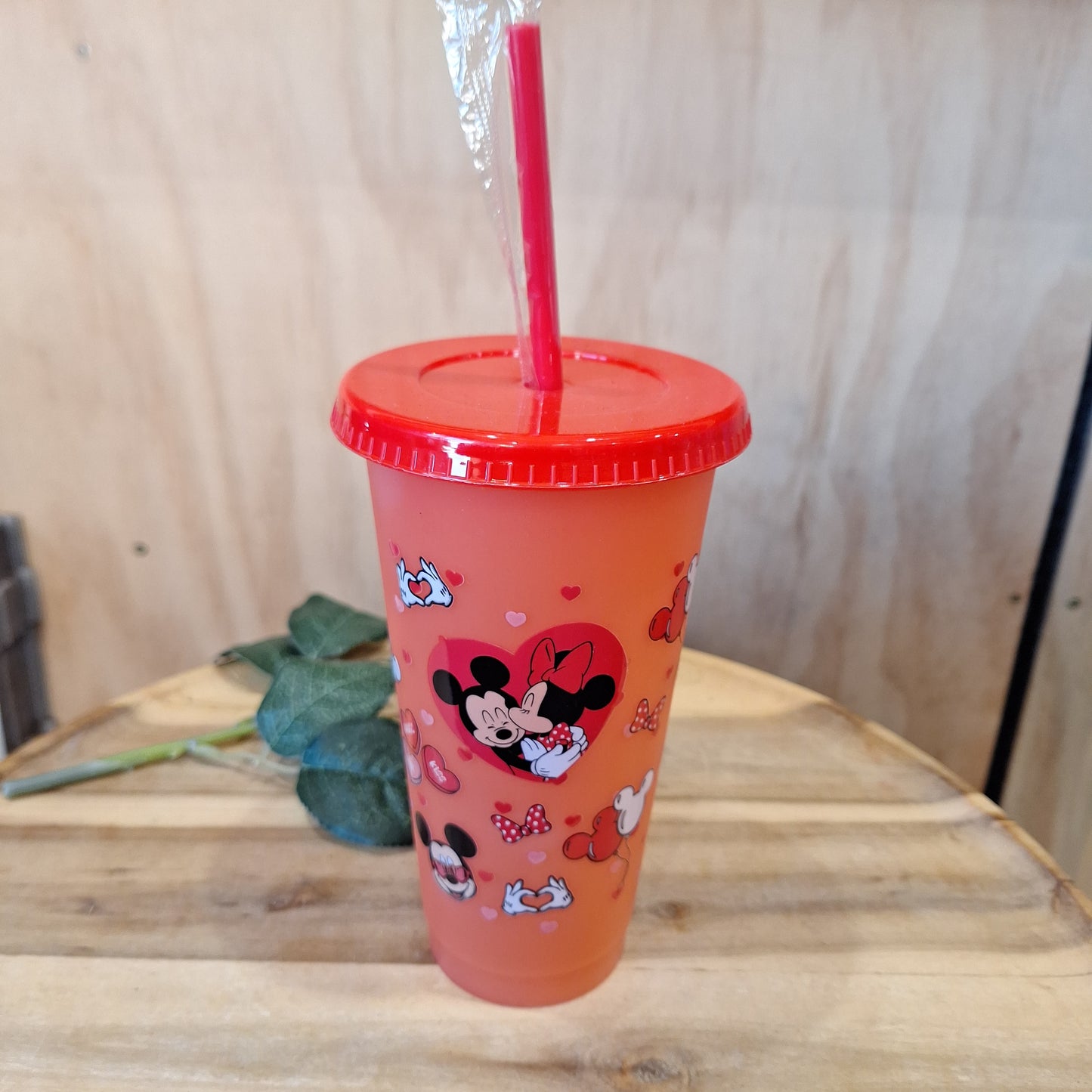 COLOUR CHANGING REUSABLE BPA FREE L CUP (24oz) WITH LID AND STRAW + SUBLIMATION WRAP