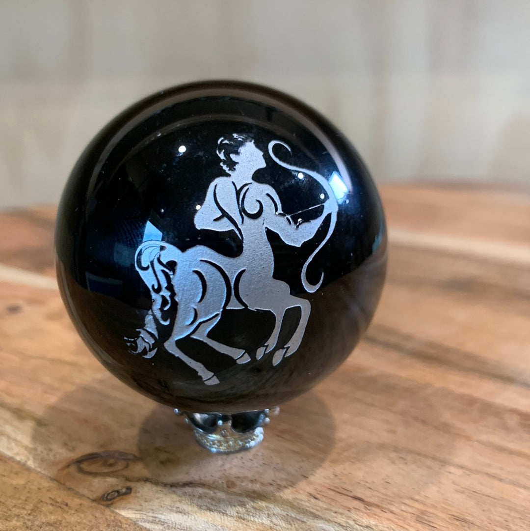 BLACK OBSIDIAN ASTROLOGY & SYMBOL SPHERES