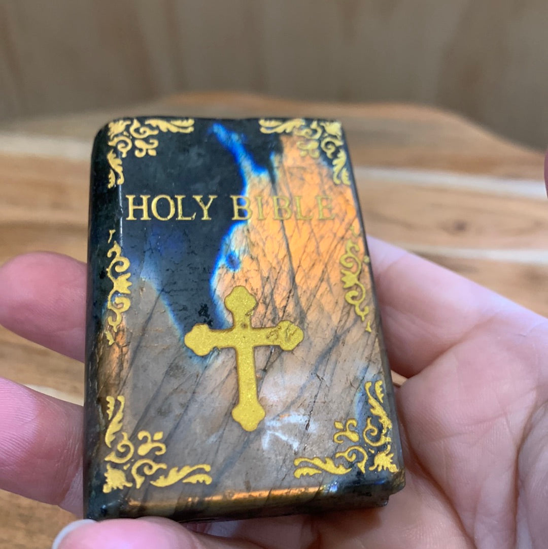 LABRADORITE HOLY BIBLES WITH STAND