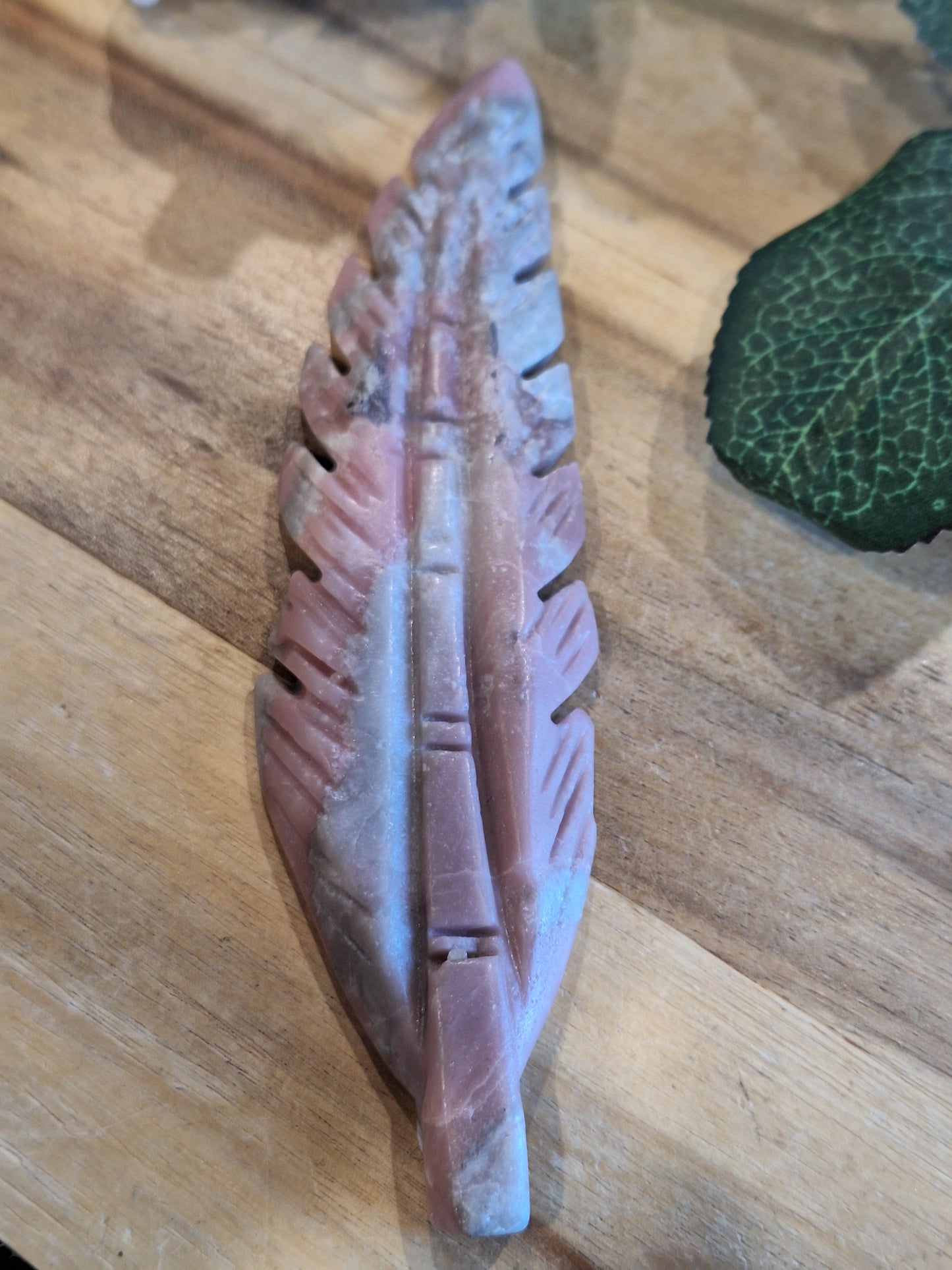GORGEOUS CRYSTAL FEATHERS (LARGE- FIRE QUARTZ, PINK OPAL, LABRADORITE, PICASSO JASPER)