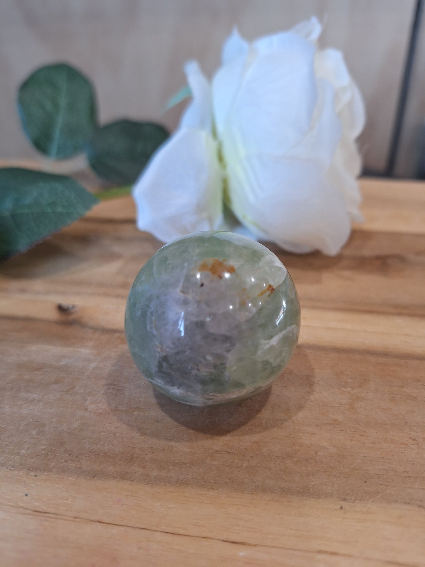 FLUORITE SPHERES WITH NATURAL CHIPS