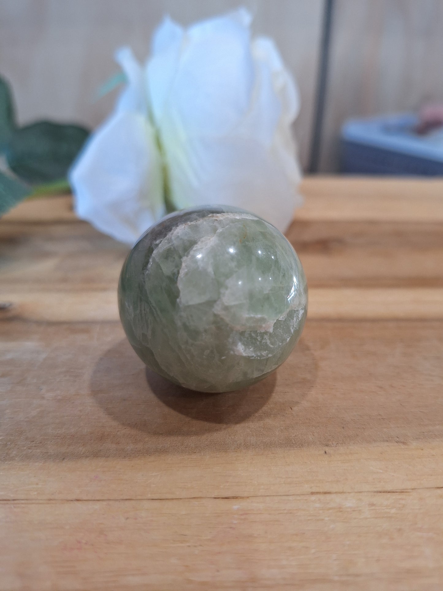 FLUORITE SPHERES WITH NATURAL CHIPS