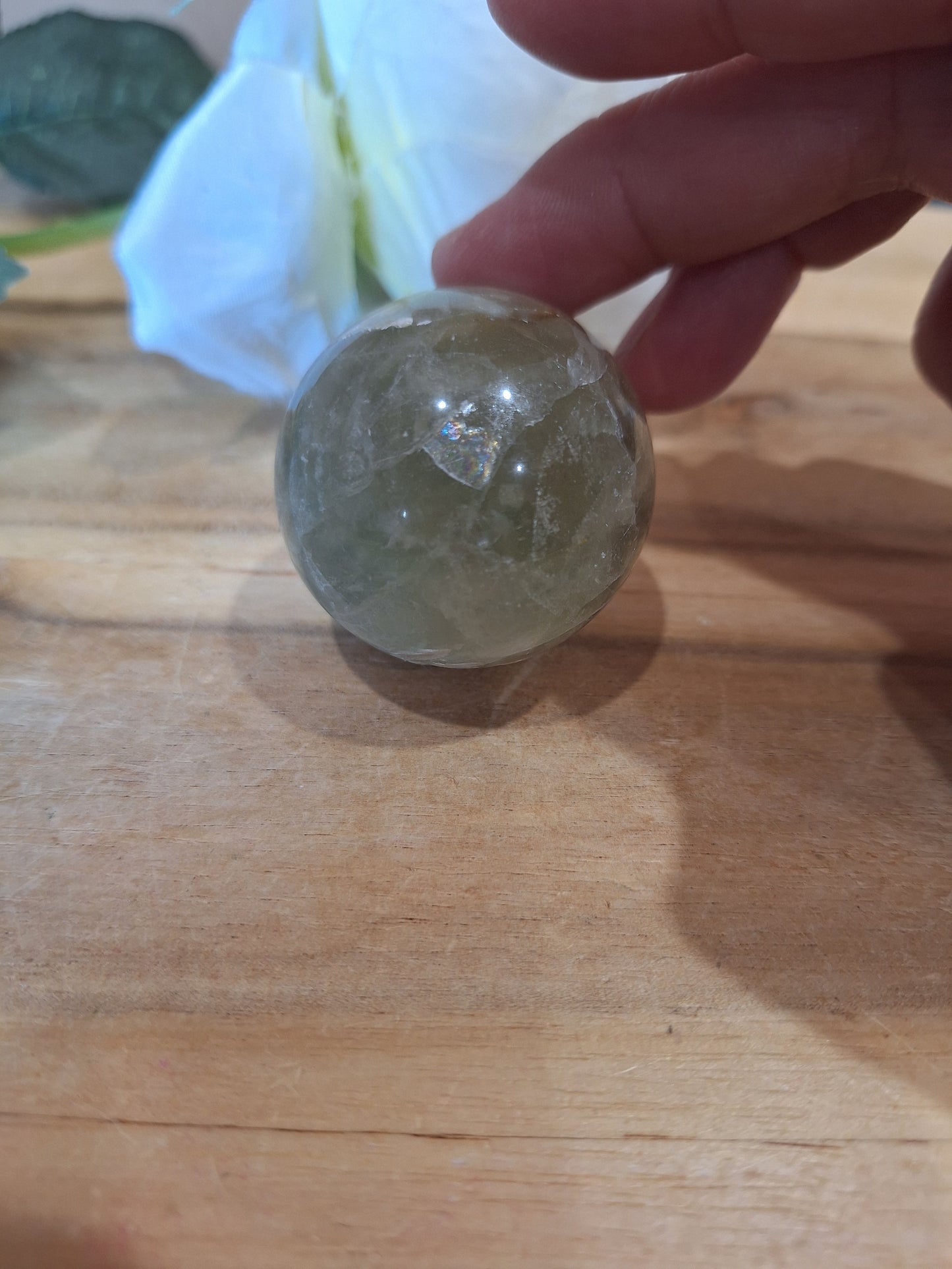 FLUORITE SPHERES WITH NATURAL CHIPS
