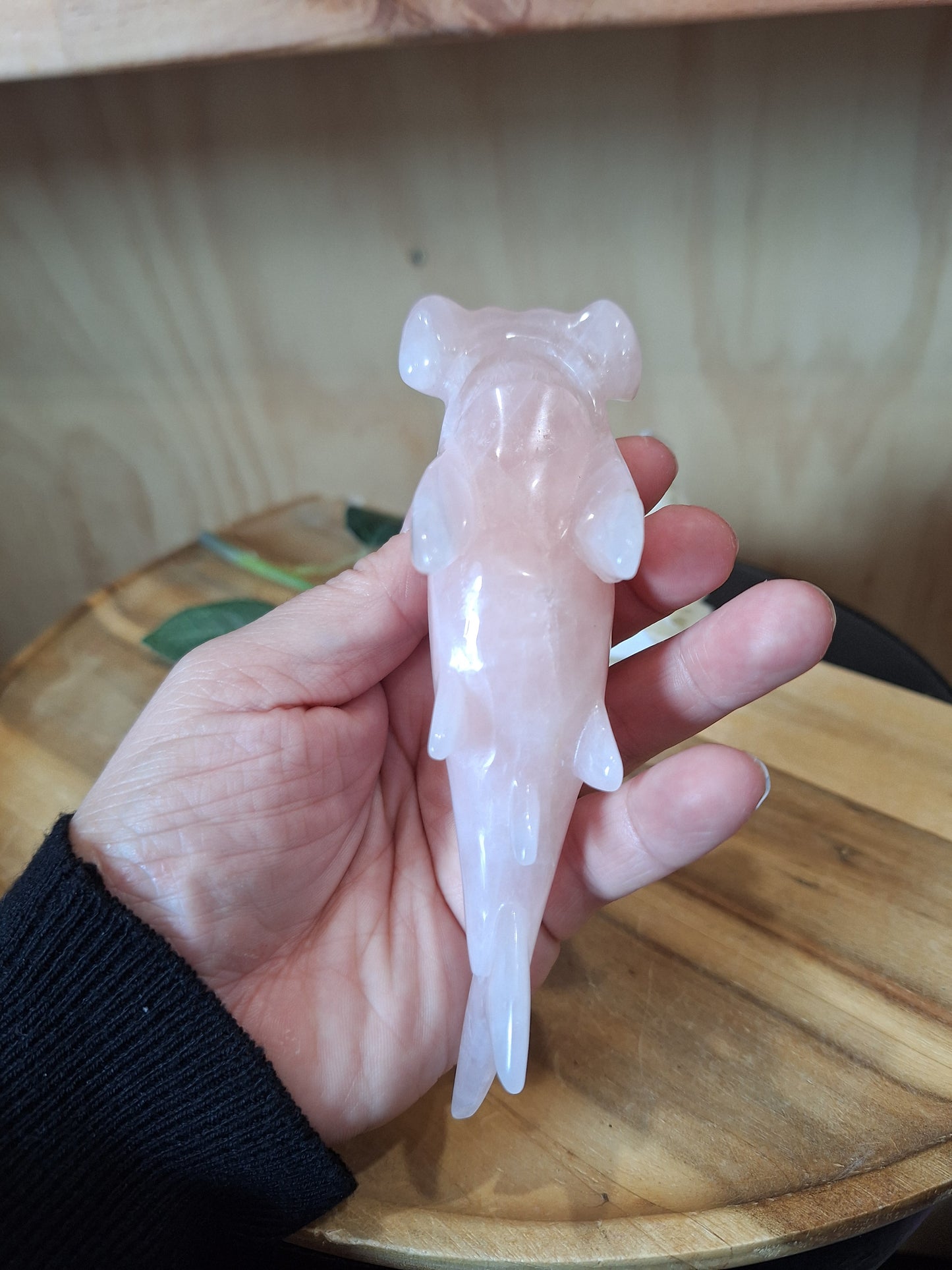 ROSE QUARTZ HAMMERHEAD SHARK