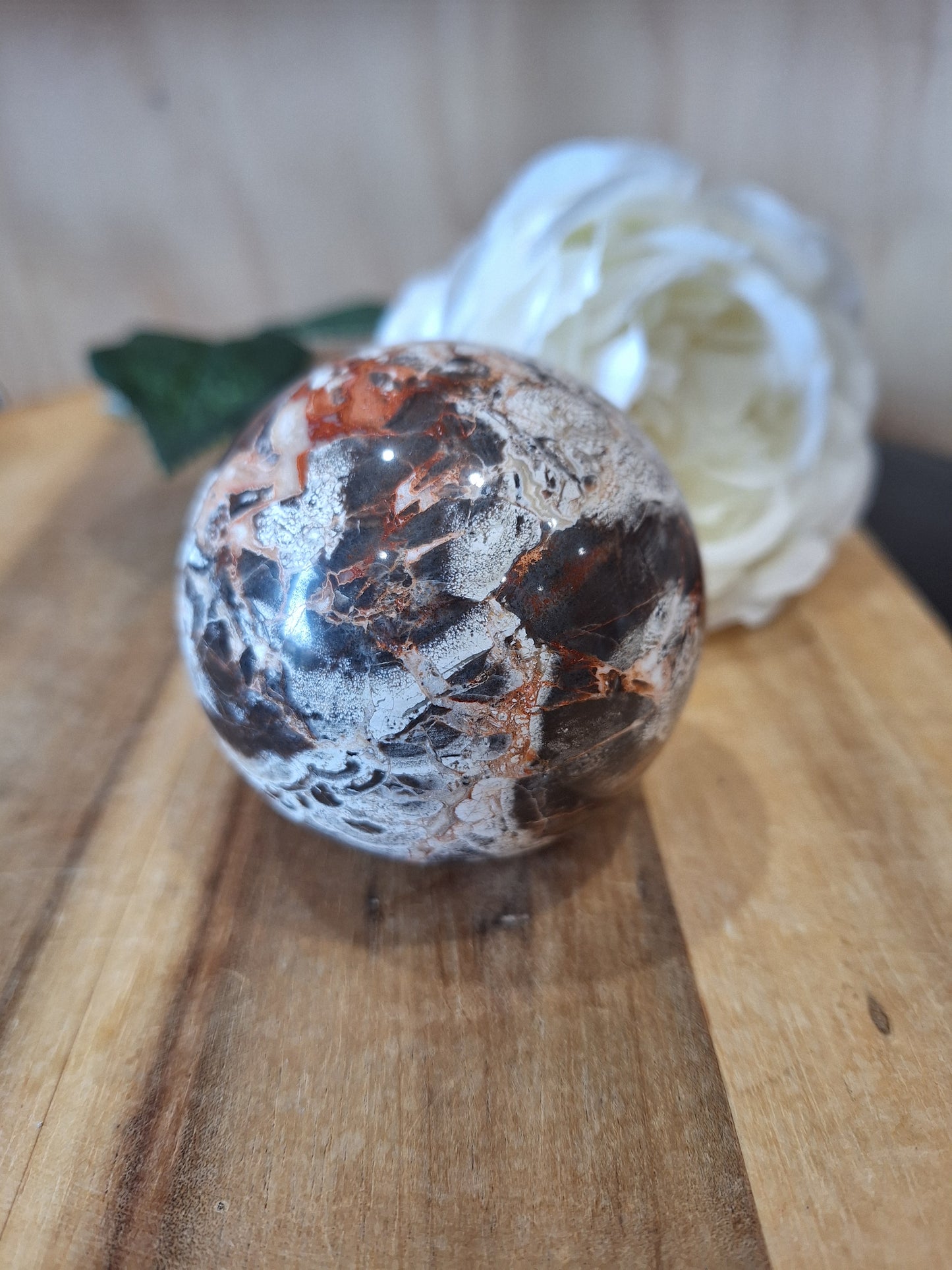 MEXICAN AGATE SPHERE (ALSO KNOWN AS CRAZY LACE)