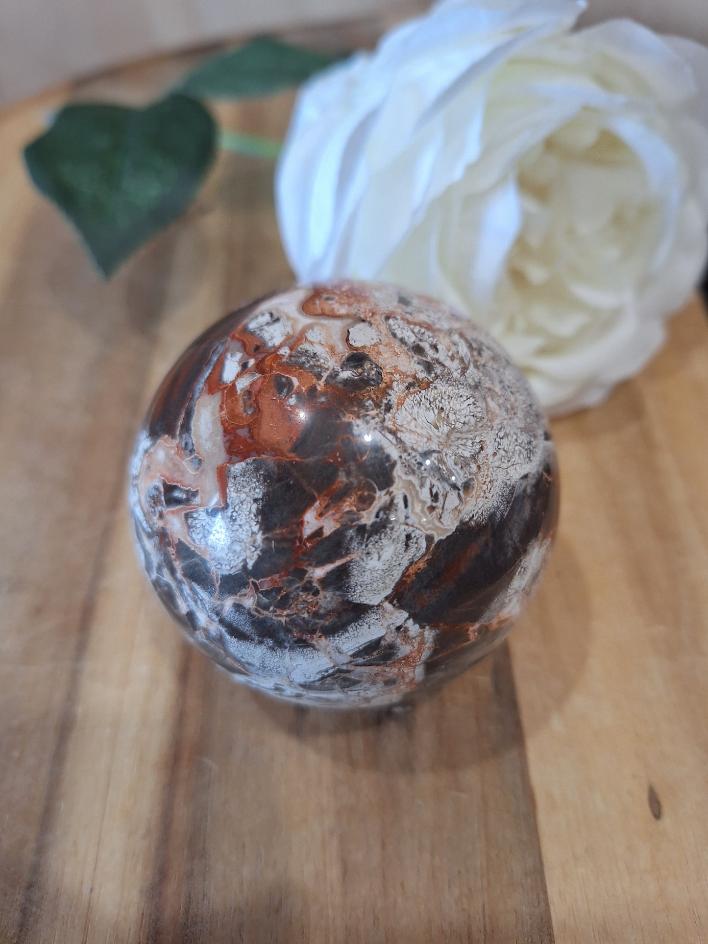 MEXICAN AGATE SPHERE (ALSO KNOWN AS CRAZY LACE)