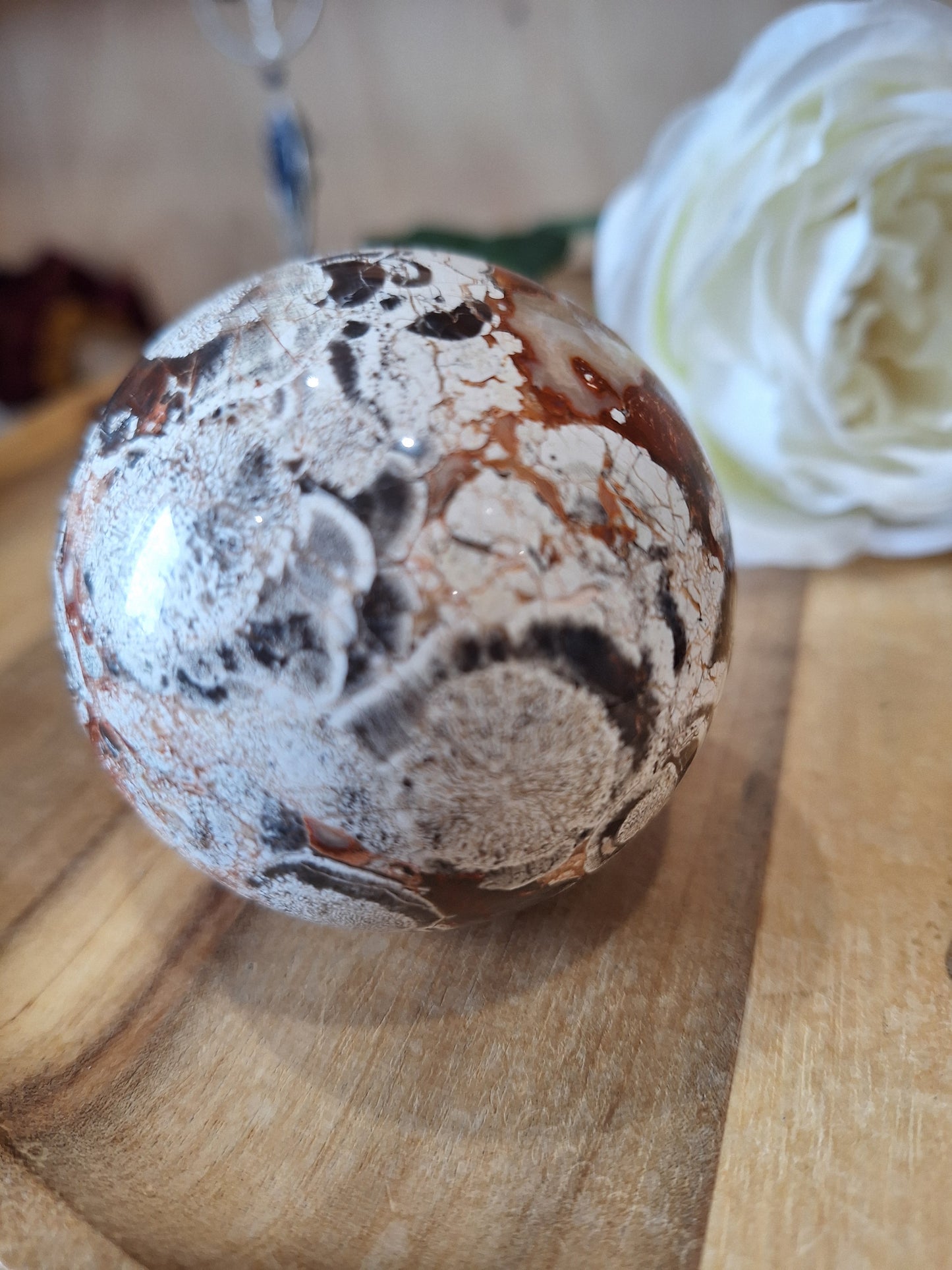 MEXICAN AGATE SPHERE (ALSO KNOWN AS CRAZY LACE)