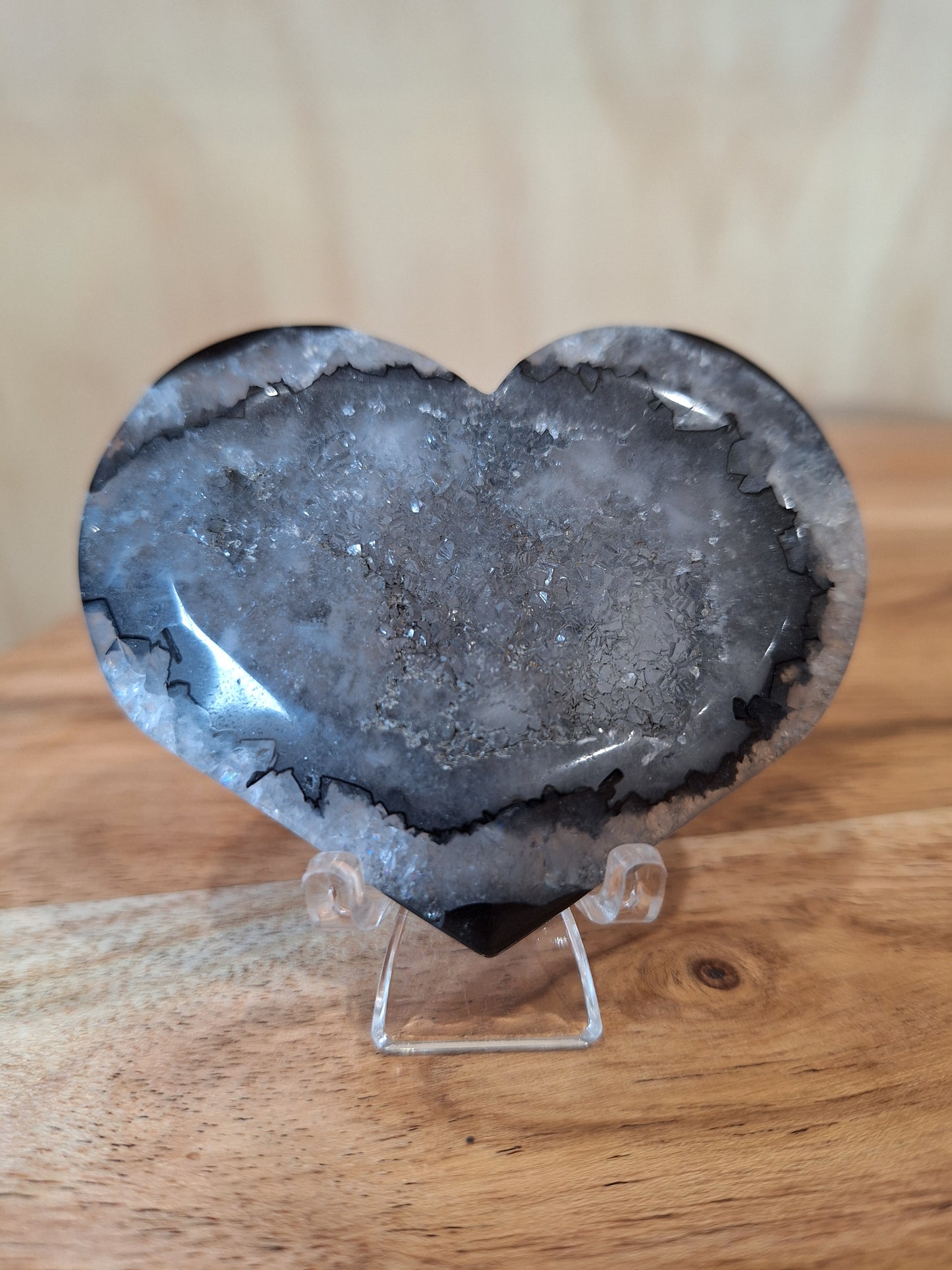 BLACK AGATE HEARTS (WITHOUT STAND)