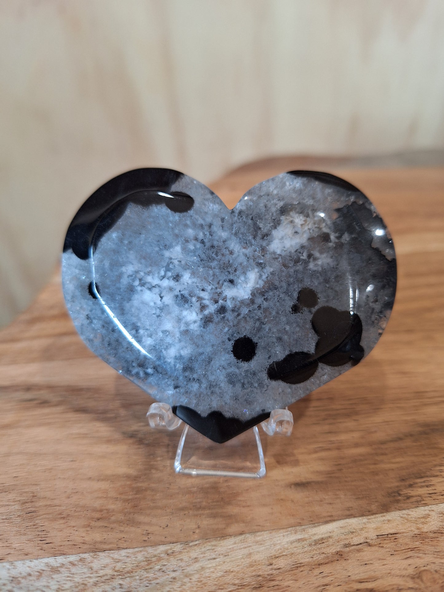 BLACK AGATE HEARTS (WITHOUT STAND)