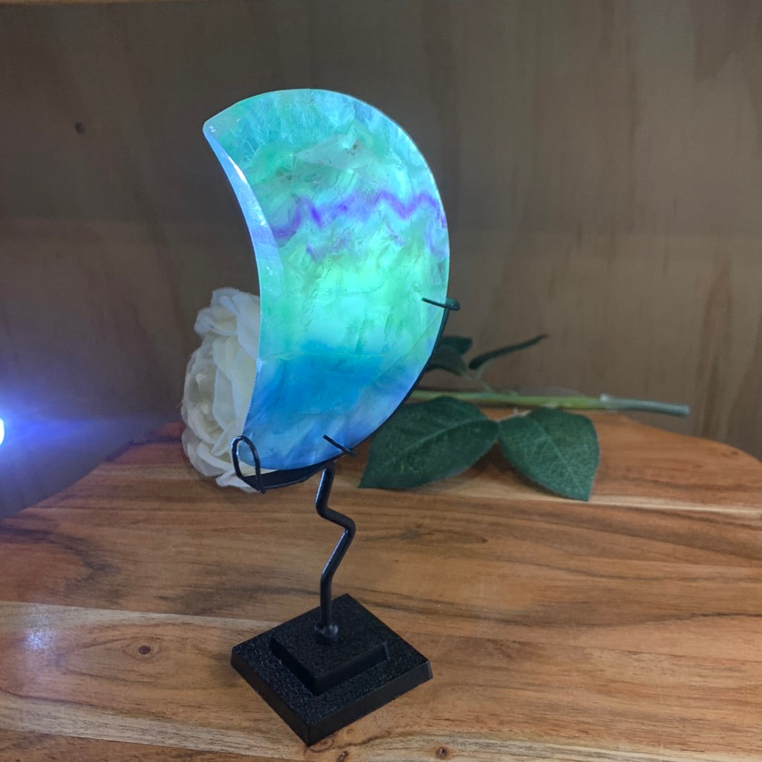 SNOWFLAKE FLUORITE MOONS