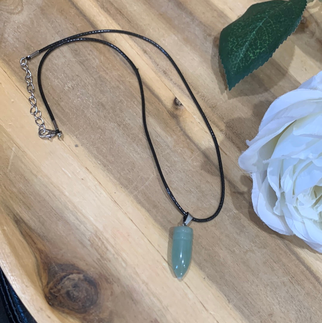 GREEN AVENTURINE BULLET NECKLACE