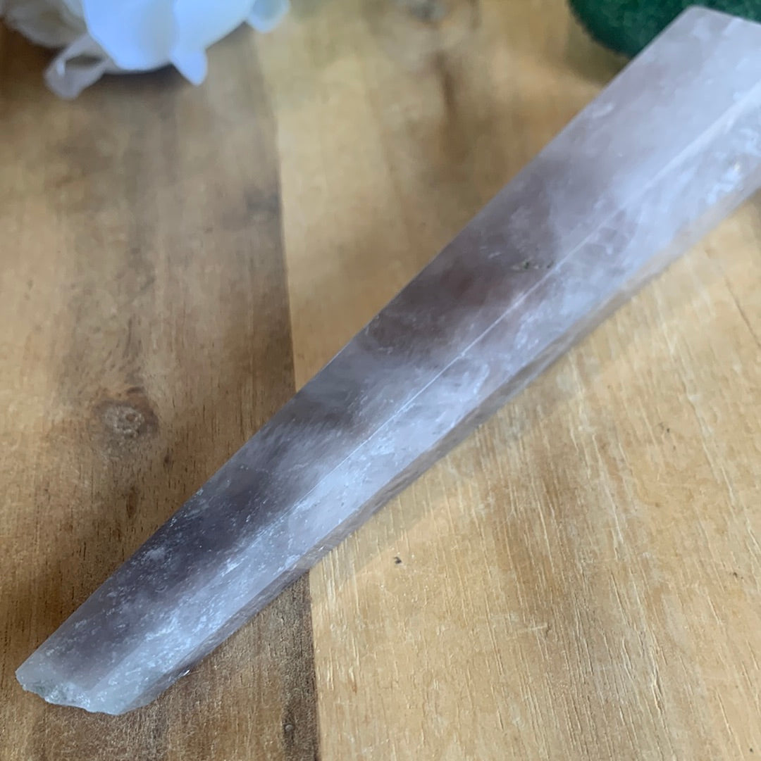 SMOKEY QUARTZ WAND WITH HOLDER