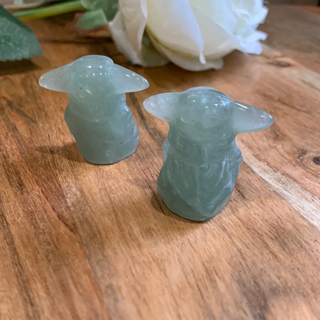GREEN AVENTURINE BABY YODA (IN THE TRANSPORTATION EGG)
