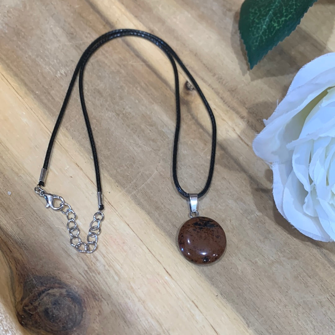MAHOGONY OBSIDIAN ROUND NECKLACE