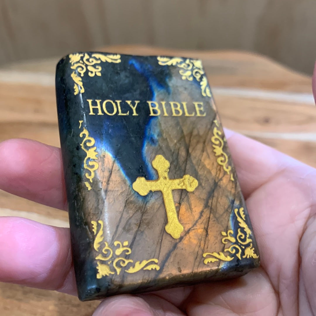 LABRADORITE HOLY BIBLES WITH STAND