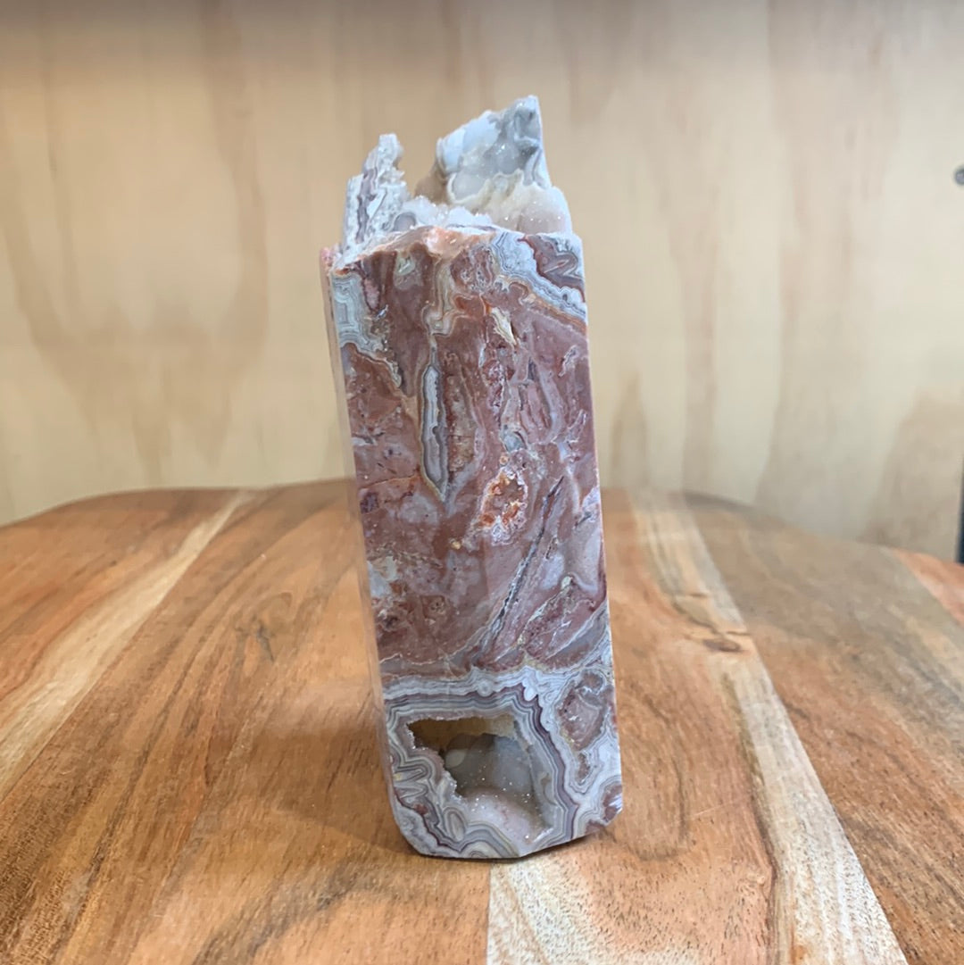 MEXICAN RED AGATE HALF TOWER