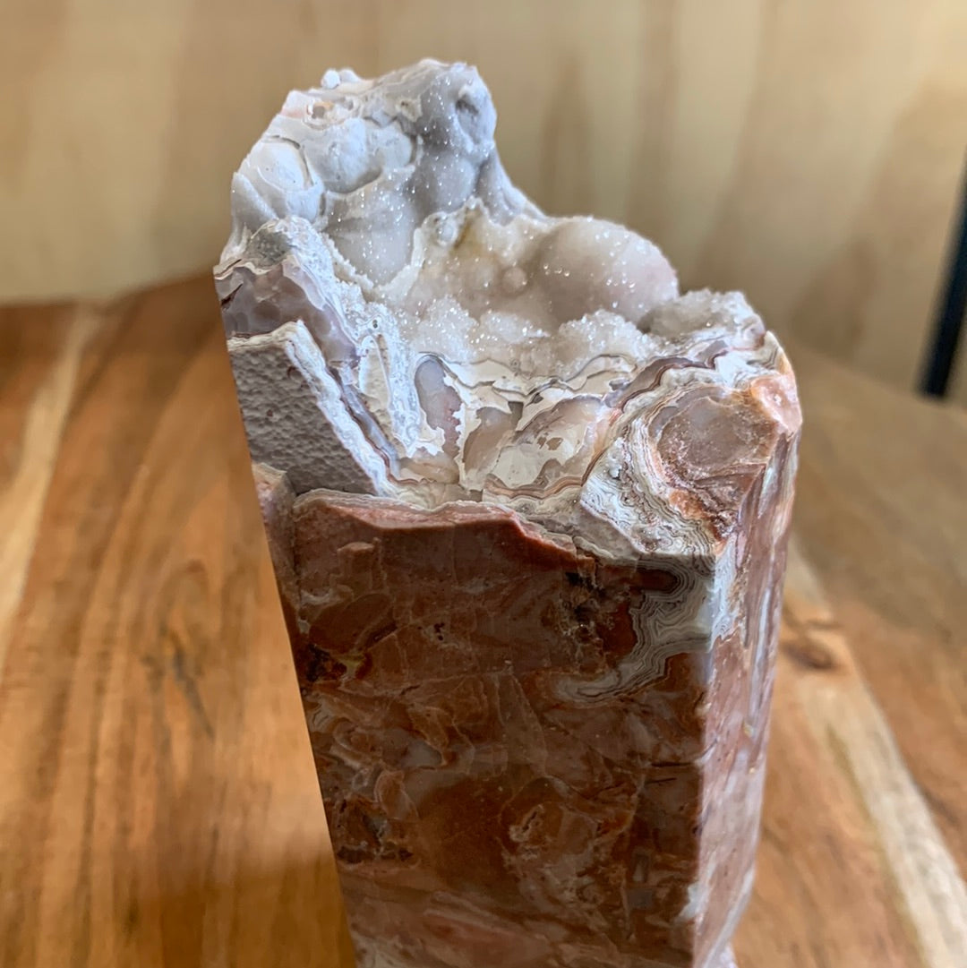 MEXICAN RED AGATE HALF TOWER