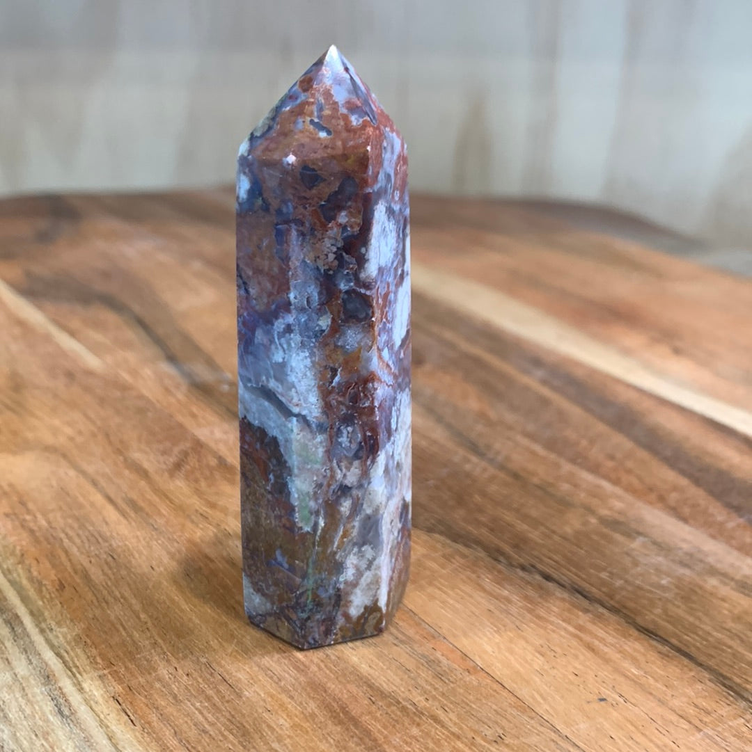 OCEAN JASPER POINTS WITH A TOUCH OF FLOWER AGATE