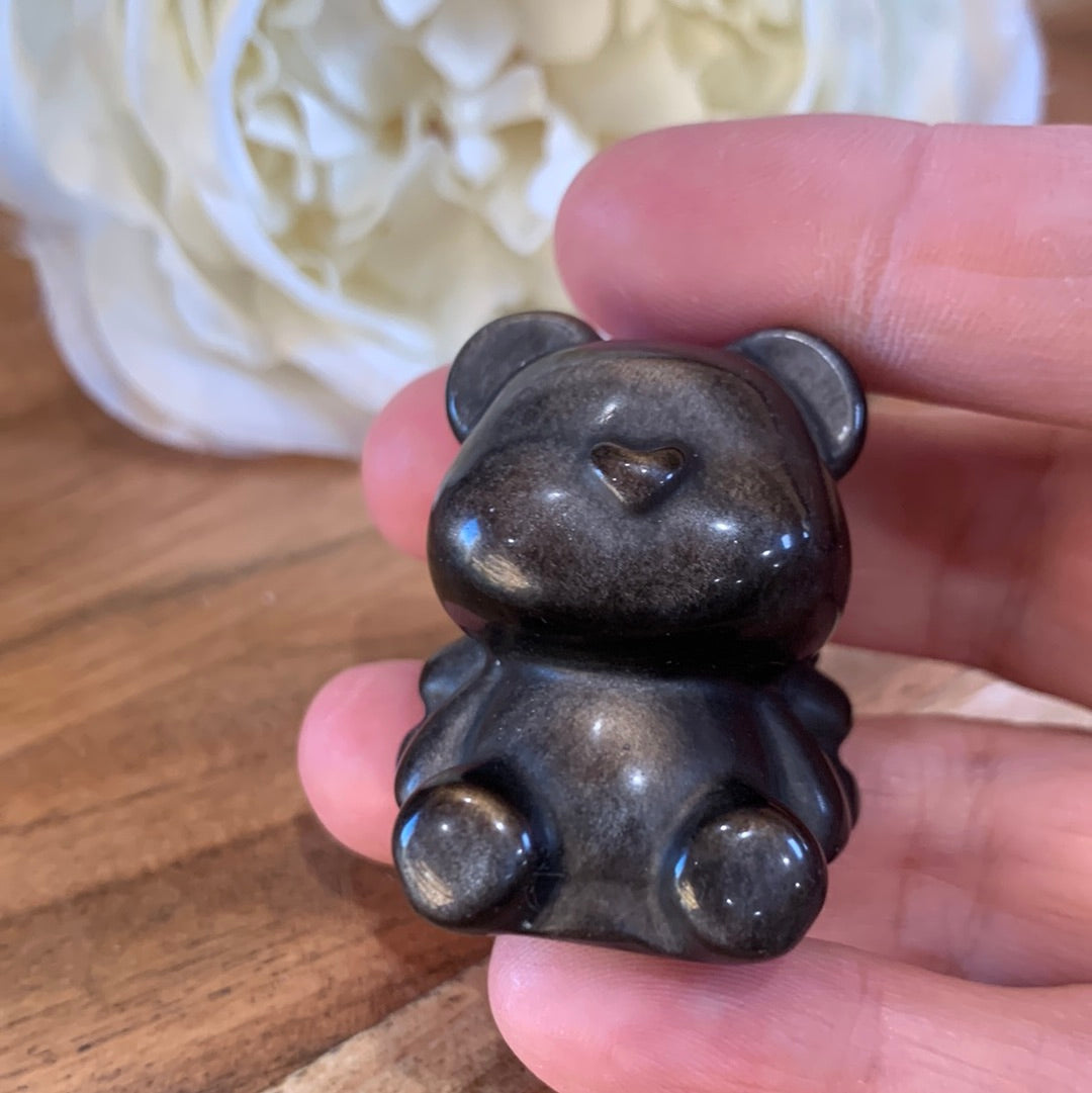 SILVER OBSIDIAN TEDDY BEARS SUPER CUTE!!!