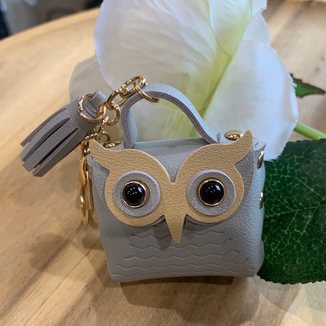 CUTE LEATHER OWL BAG KEYRINGS