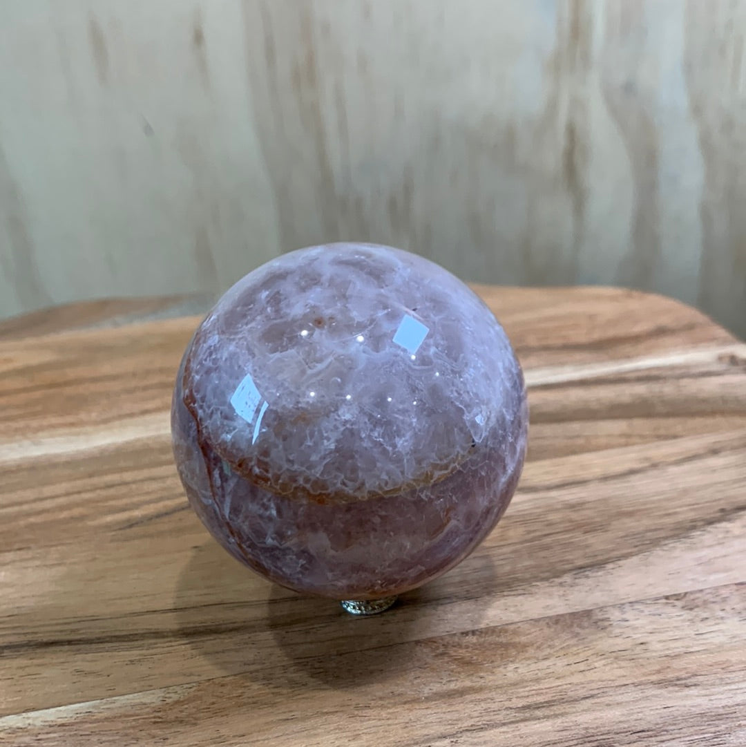 AMETHYST WITH MEXICAN AGATE SPHERE