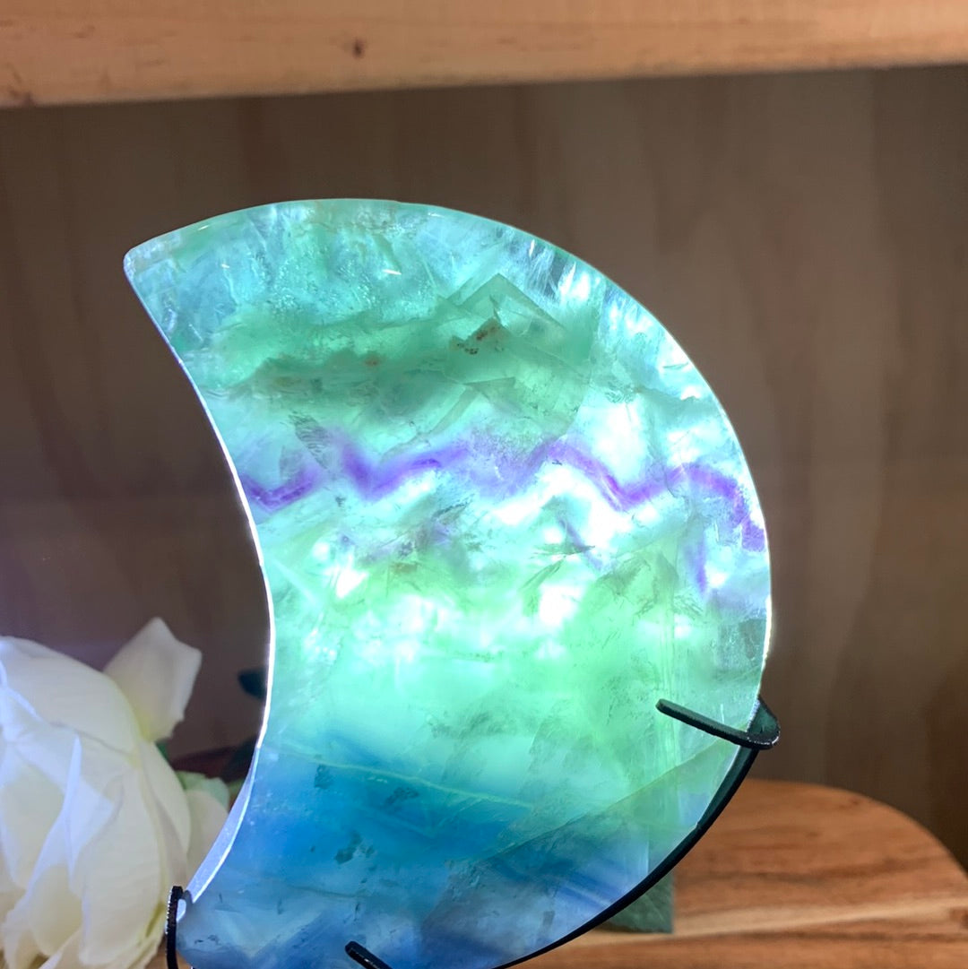 SNOWFLAKE FLUORITE MOONS
