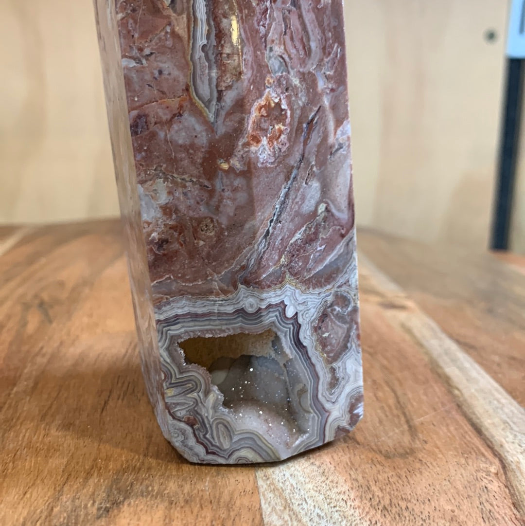 MEXICAN RED AGATE HALF TOWER