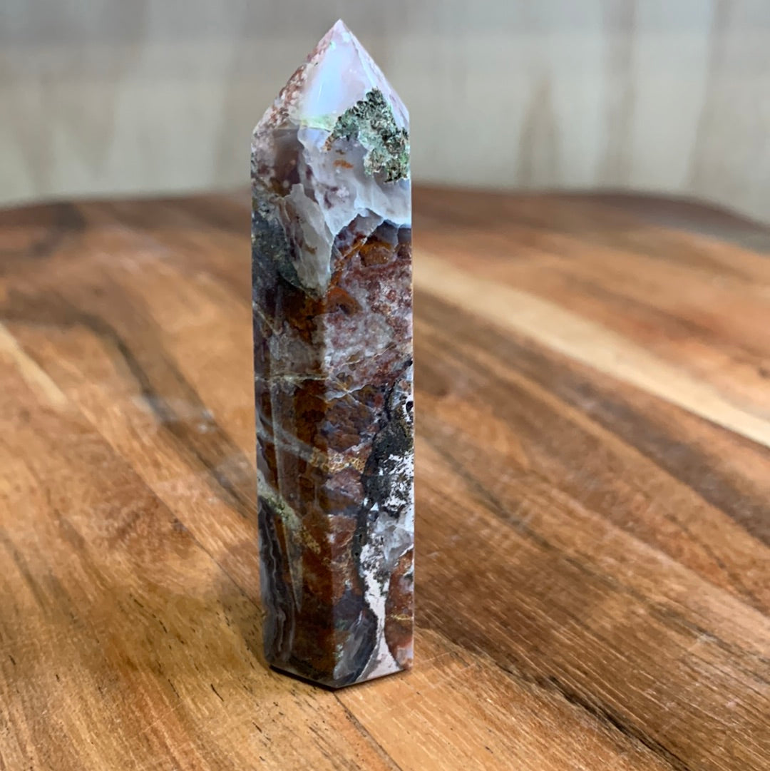 OCEAN JASPER POINTS WITH A TOUCH OF FLOWER AGATE