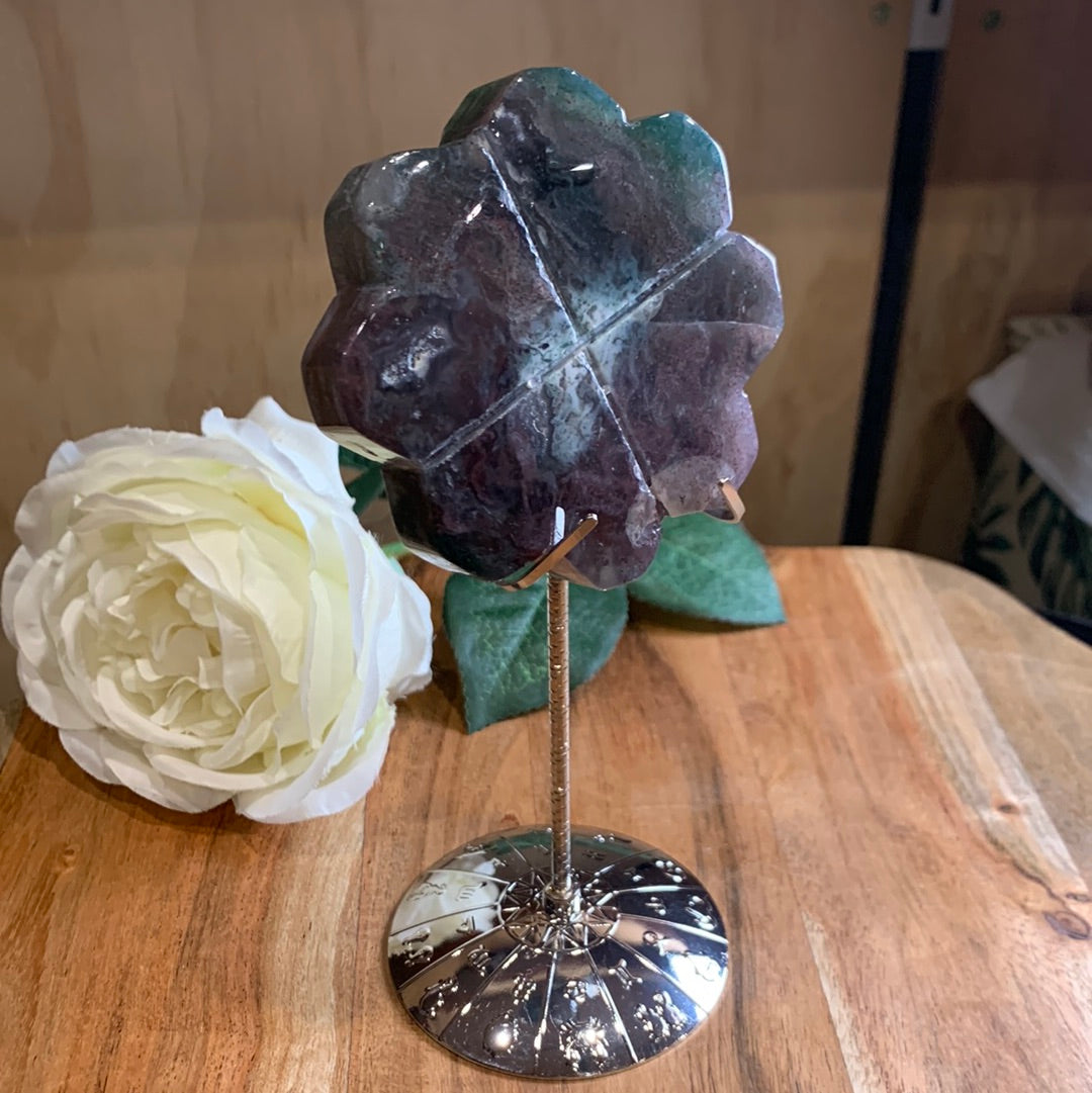 OCEAN JASPER FLOWER ON ASTROLOGY STAND