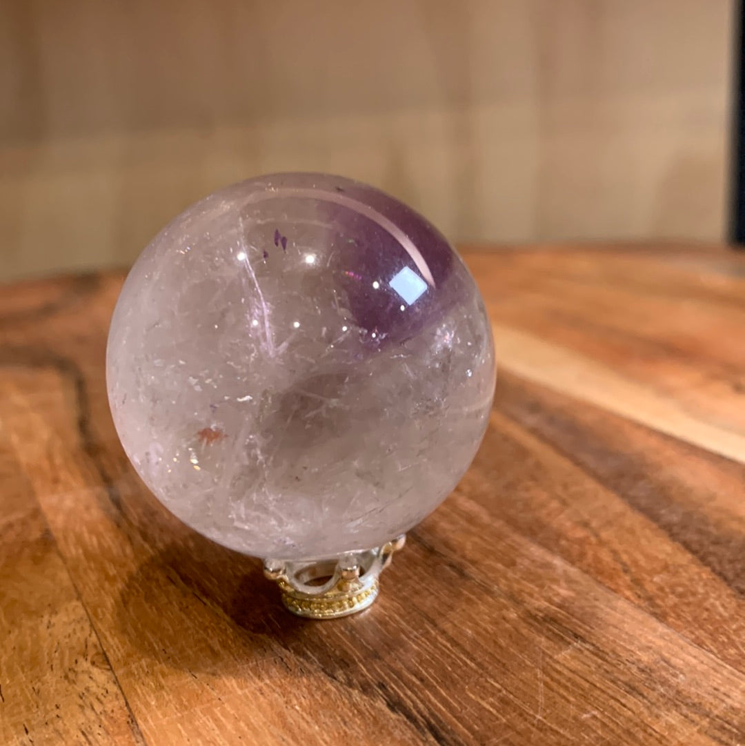 UNIQUE AMETHYST SPHERES WITH CLEAR QUARTZ