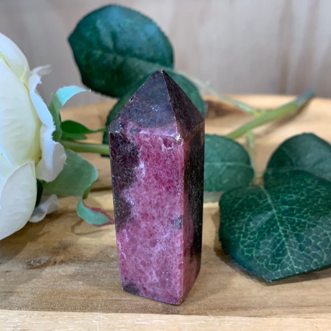 ICED RHODONITE POINT