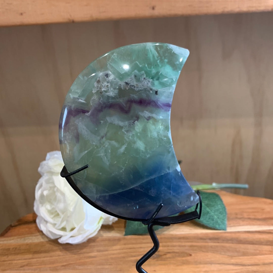 SNOWFLAKE FLUORITE MOONS