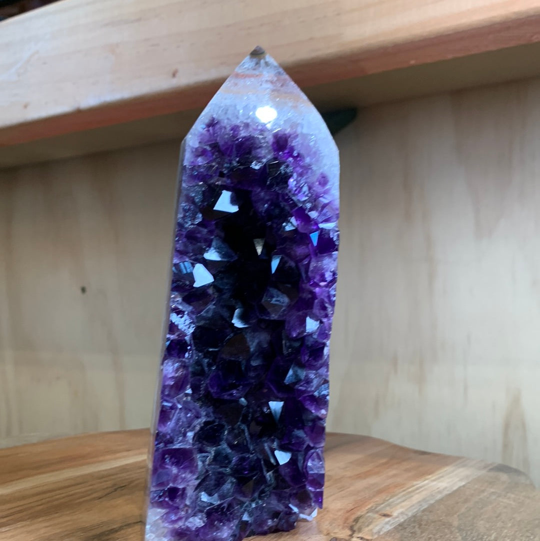 UNIQUE DARK PURPLE AMETHYST TOWER SPECIMEN