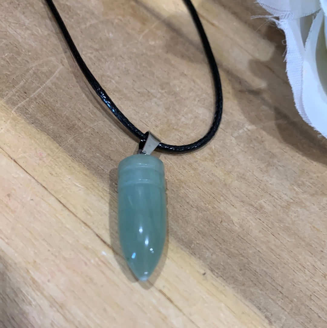 GREEN AVENTURINE BULLET NECKLACE