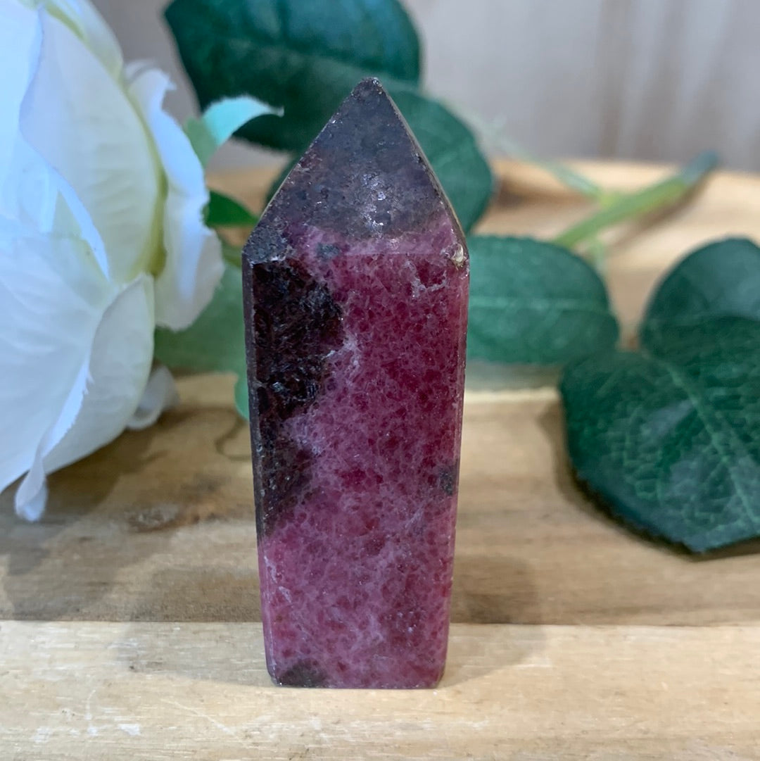 ICED RHODONITE POINT