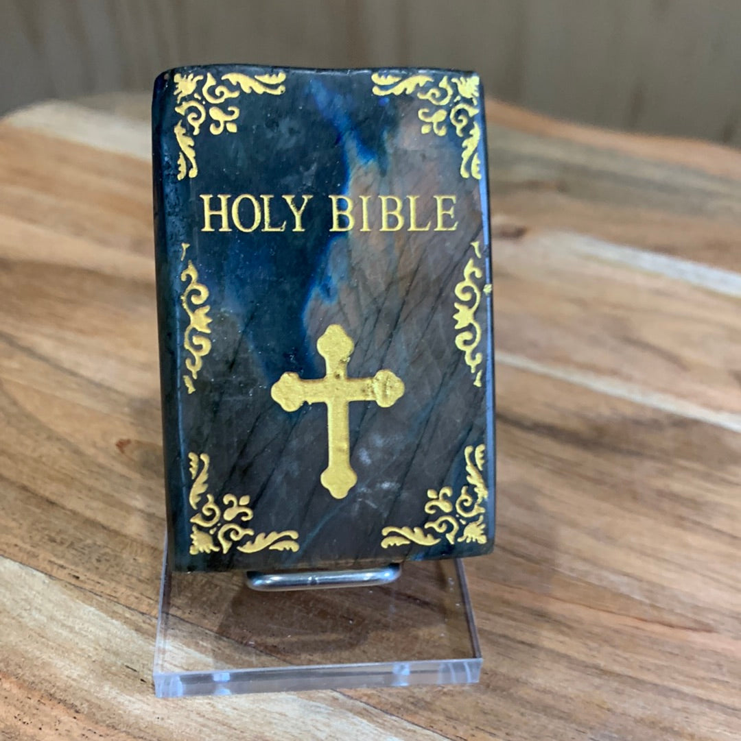 LABRADORITE HOLY BIBLES WITH STAND