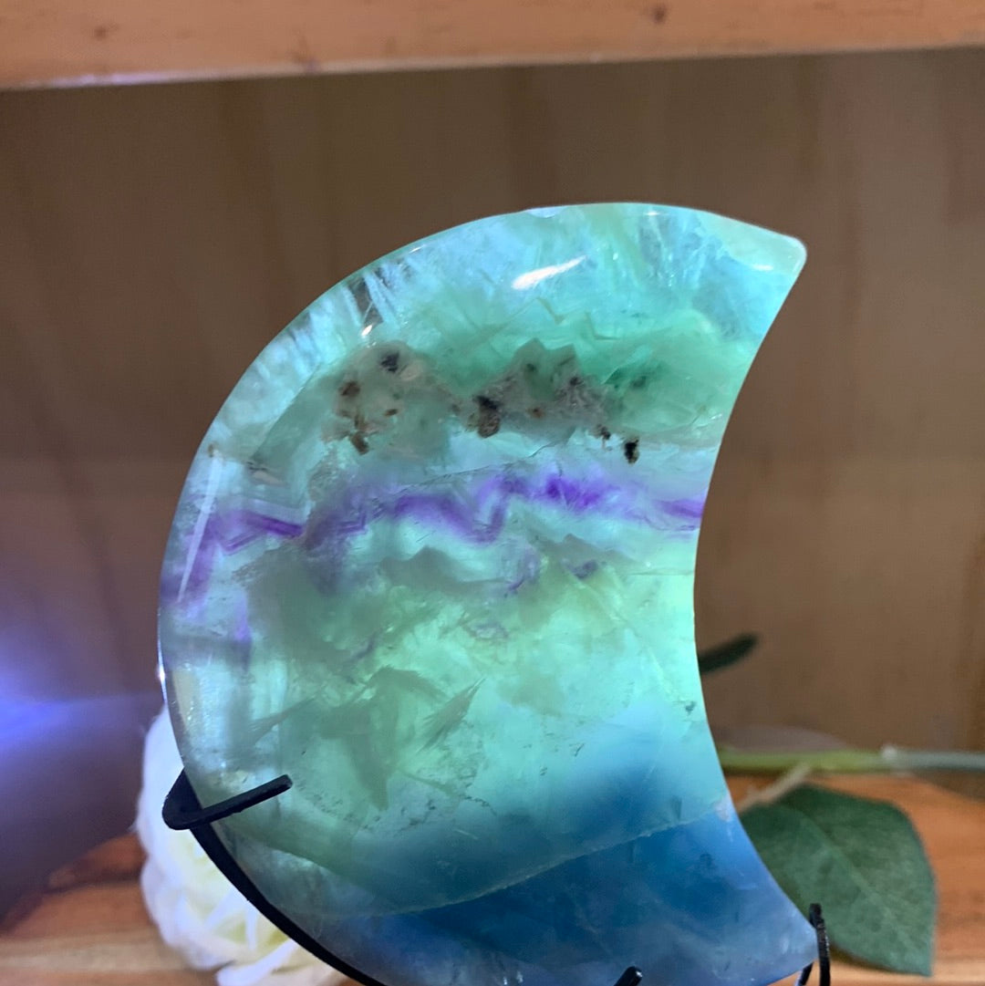 SNOWFLAKE FLUORITE MOONS