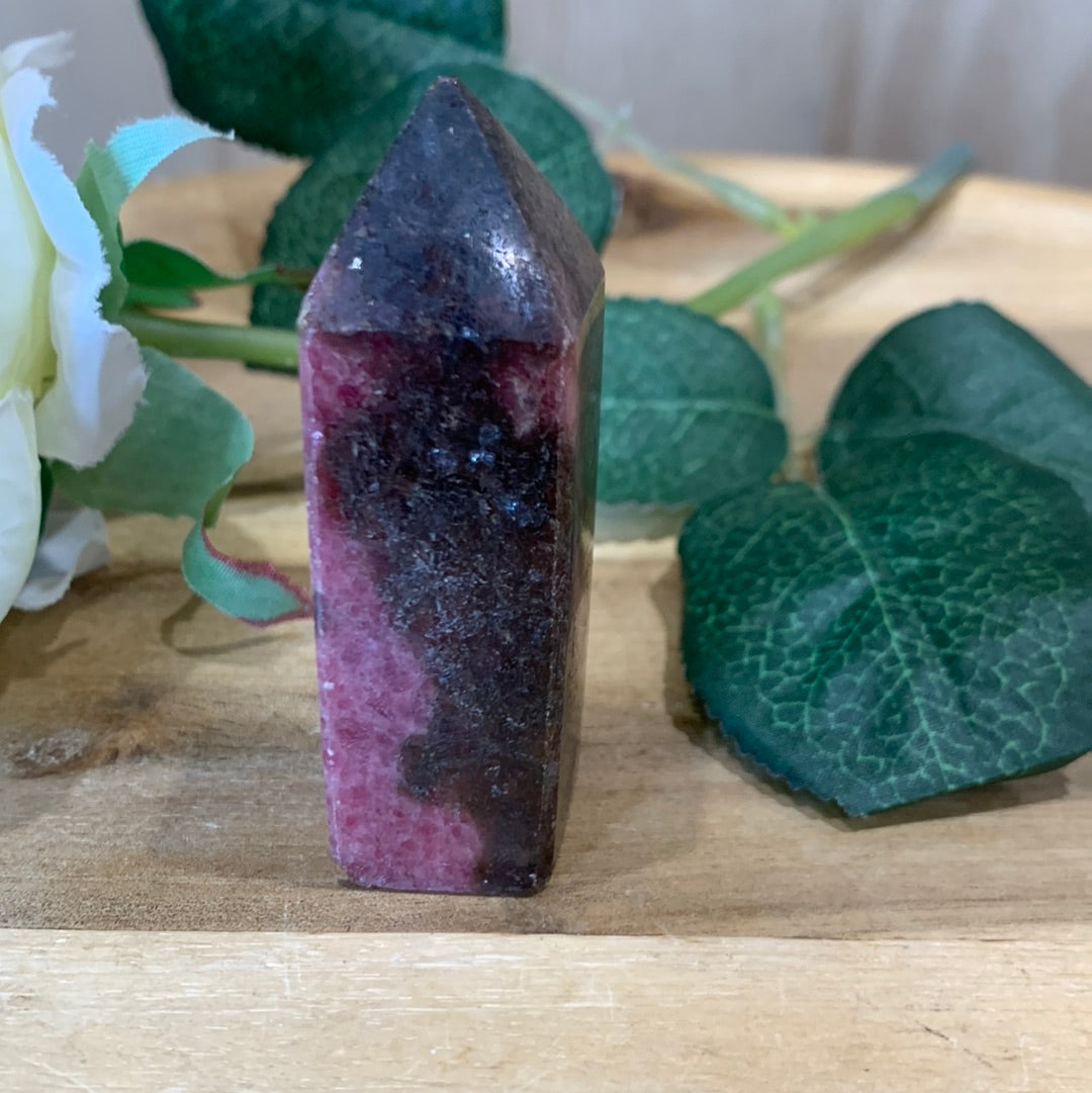 ICED RHODONITE POINT