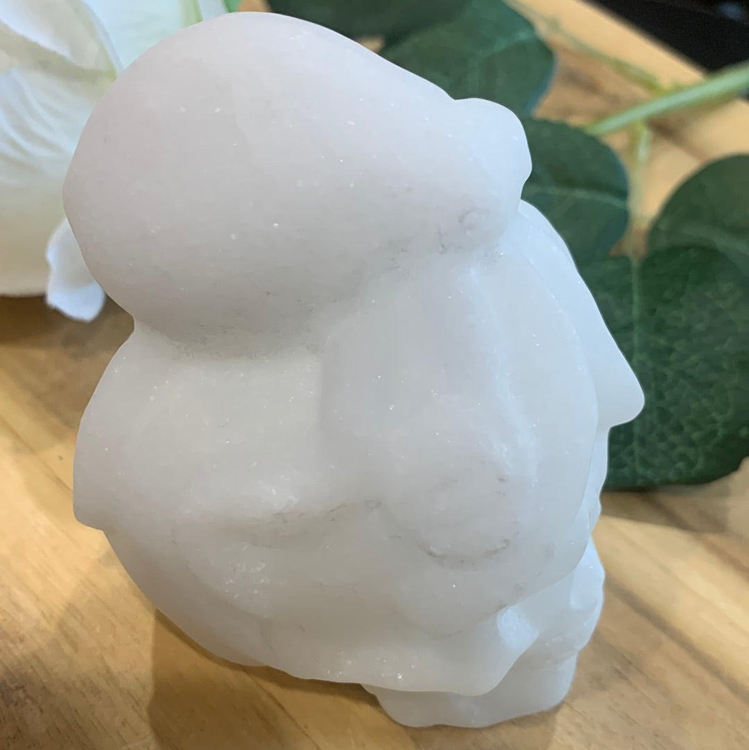WHITE JADE SKULL WITH OCTOPUS ON TOP