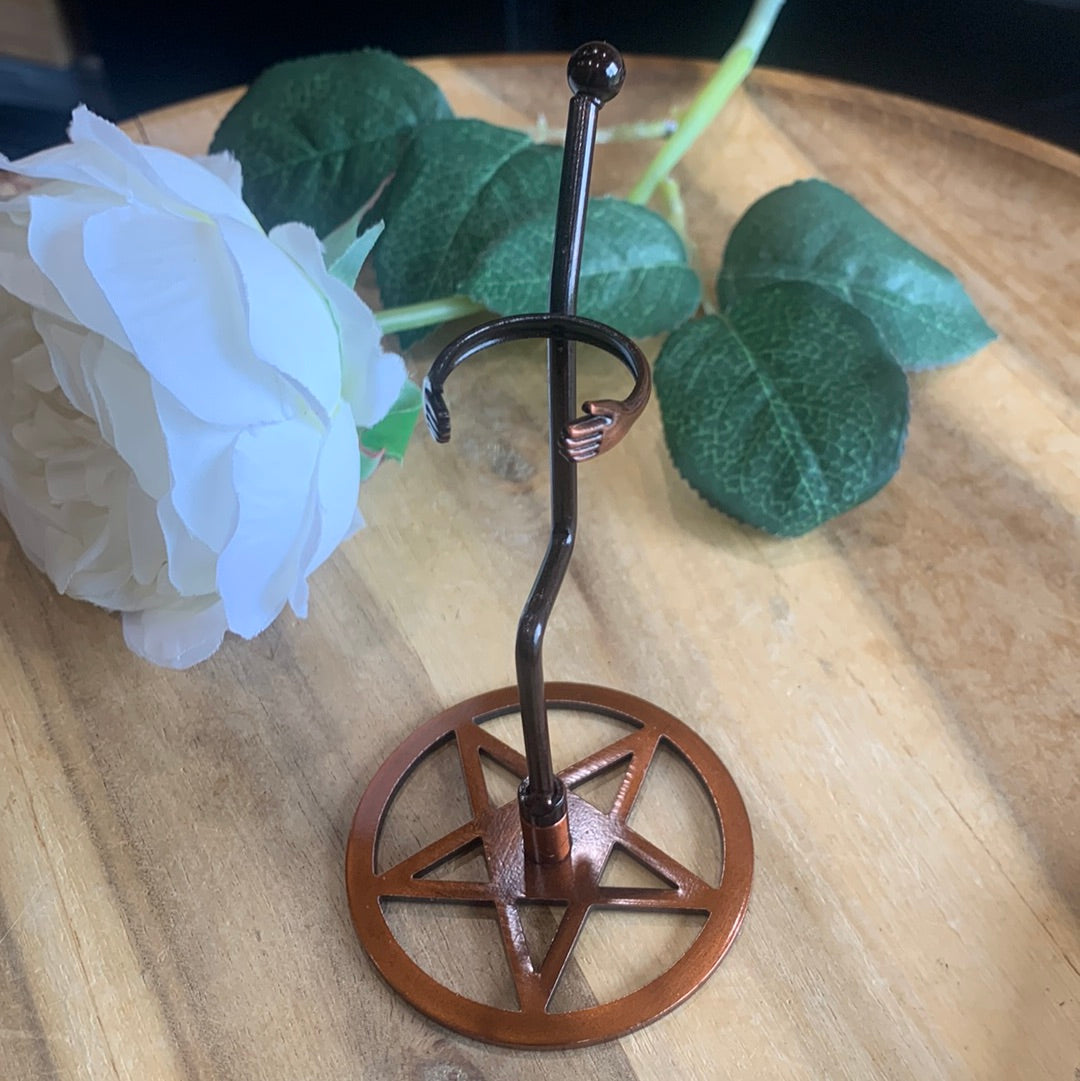 SMOKEY QUARTZ WAND WITH HOLDER