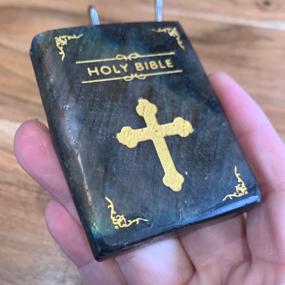 LABRADORITE HOLY BIBLES WITH STAND