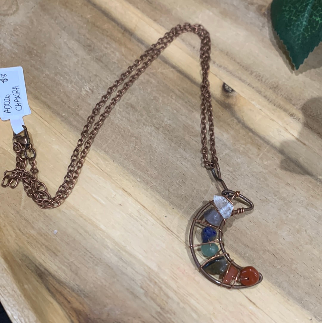 CRYSTAL MOON PENDANTS/CHAINS