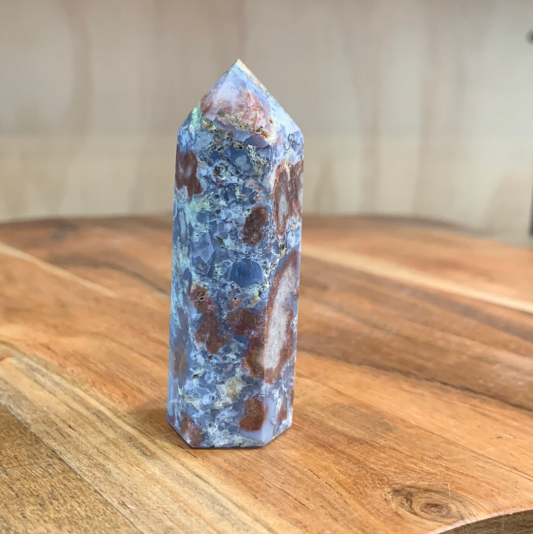 OCEAN JASPER POINTS WITH A TOUCH OF FLOWER AGATE