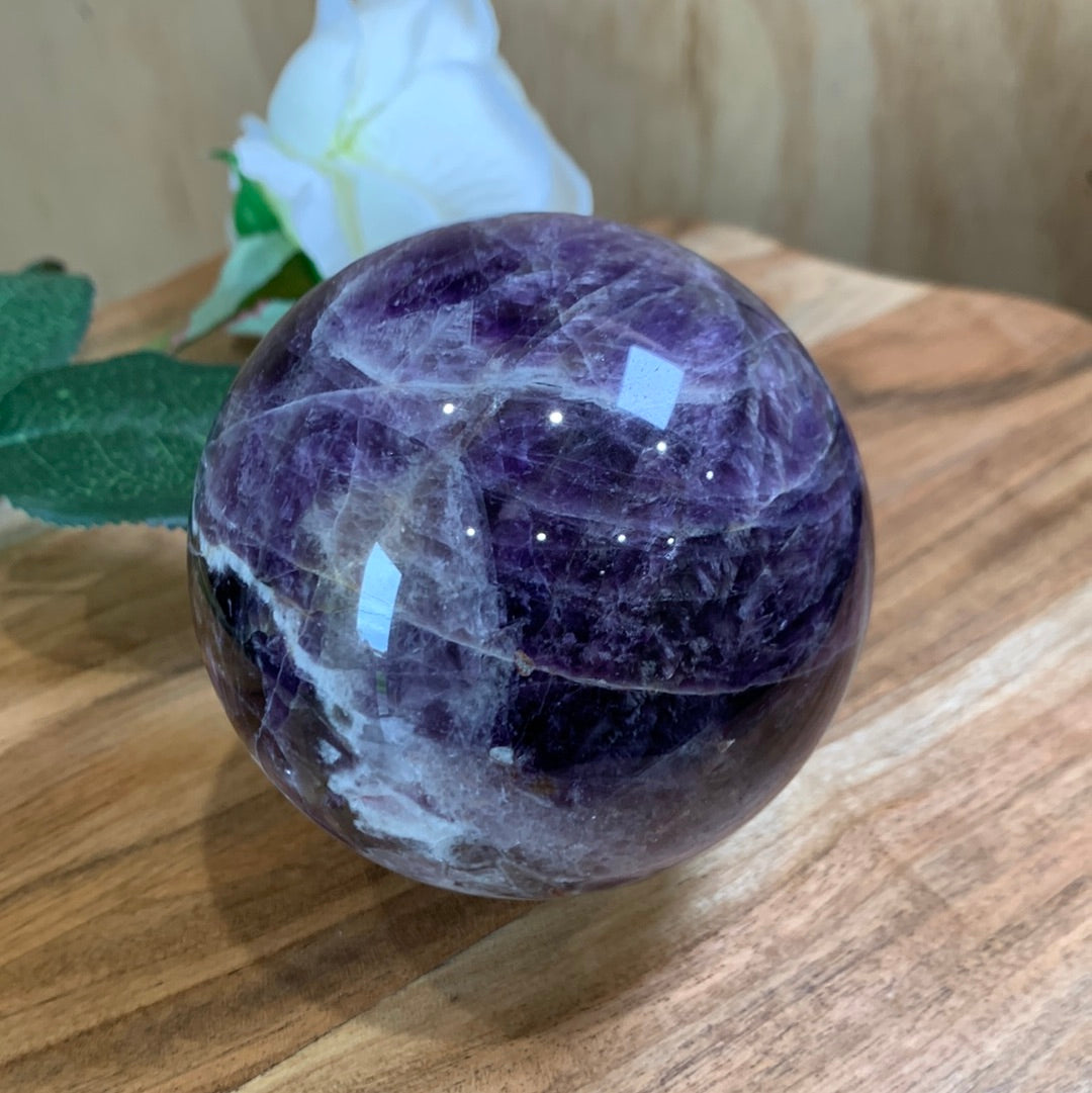 DREAM AMETHYST SPHERE (CHEVRON AMETHYST) LARGE